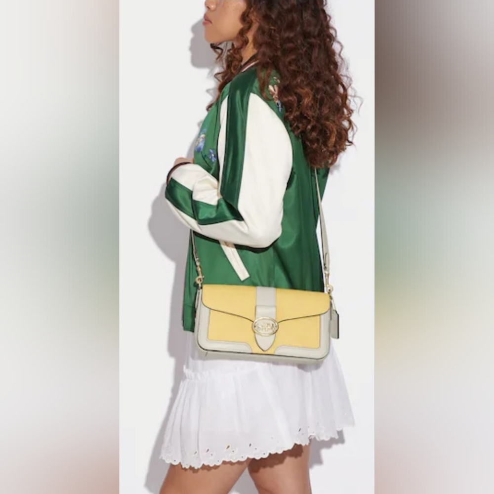 Coach Georgie Shoulder Bag In Color Block. Gold/R… - image 2